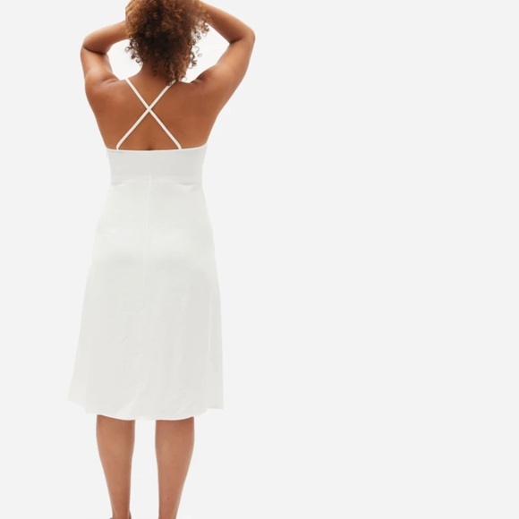 Everlane White Japanese GoWeave Cross Back Slip Dress - Picture 2 of 13